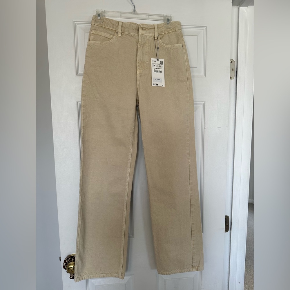 NWT Zara HIGH RISE REGULAR LEG LONG LENGTH RIGID JEANS